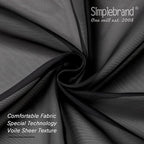 Simplebrand Black Sheer Curtains 72 Inches Long 2 Panels - Image 3