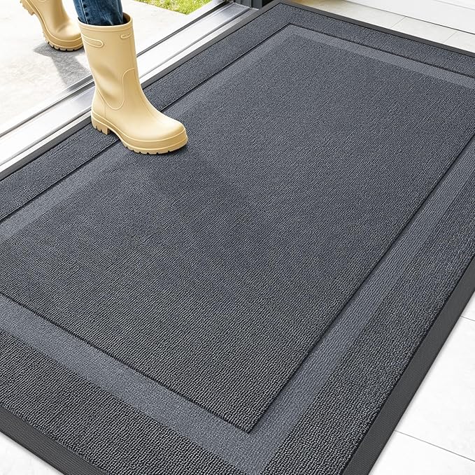 OLANLY Front Door Mat Outside 47x32, All-Season Heavy-Duty Rubber Doormat | by OLANLY