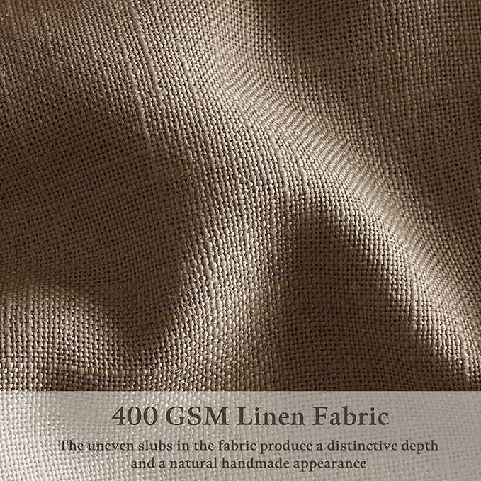 72 Inch Thick Linen Dutch Cocoa Semi Sheer Pinch Pleated Curtains 2 Panels | - Image 3