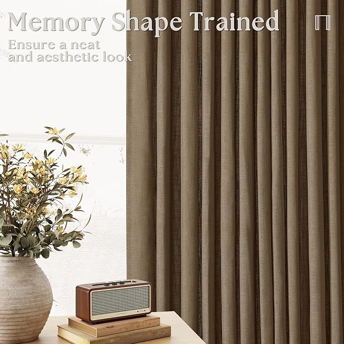 Dutch Cocoa Pinch Pleat Linen Curtains 90 Inches Long 60 Inch Wide 1 Panel | - Image 4