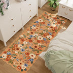 DUKINO 2.6x8 Runner Rug, Floral Washable Kitchen Rugs Non Slip, Stain Resistant by DUKINO