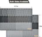 Placemats Set of 6 - Easy Clean Washable Vinyl Placemats - Heat Resistant PVC Place Mats for Dining Table (Black and Gray, 6)