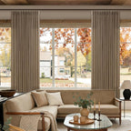 90 Inch Pinch Pleated Dark Brown Memory Shape Linen Semi Sheer Curtains 50W | - Image 8