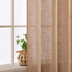 MIULEE Light Brown Linen Curtains 52x54 Inch Length 2 Panels - Image 5