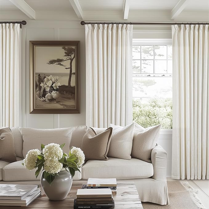 Natural Extra Wide Pinch Pleat 108 Inch Curtains 60 Inch Wide | Memory Training - Image 8
