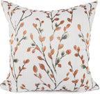 YOUR SMILE Classical Embroidery Jacquard Orange Square Decorative Throw Pillow Case Cushion Cover 18x18 inch