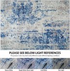 10x14 Area Rugs for Living Room Washable Dining Room Blue Grey White | Modern - Image 6