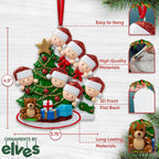 3D Peeking Family of 7 Ornament 2025 Personalized Family Christmas Ornaments 2025 | Staircase Personalized Tree Ornaments for Grandchildren, Siblings & Grandkids Xmas Tree with Gifts of Seven Ornament