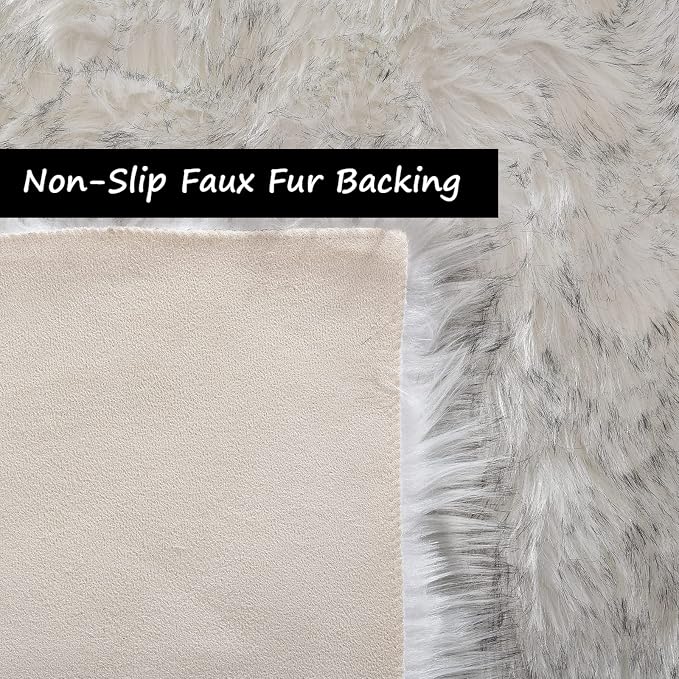 Goolela Fluffy Faux Sheepskin Fur Rug - Image 4