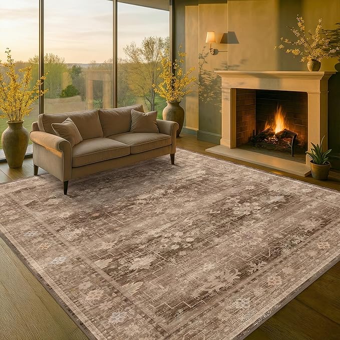 Taupe Brown 5x8 Rug for Living Room - Image 3