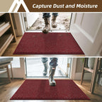 COSY HOMEER-Door-Mat 32"x48" Non Slip Absorbent Entryway Rugs Dirt Trapper Doormats Washable Entrance Mats Low Pile Welcome Floor Mat for Front Back Door and Entry Mats,Red