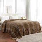 Edenleaf Fleece Queen Size Super Soft Cozy Leopard Print Blanket - Image 3