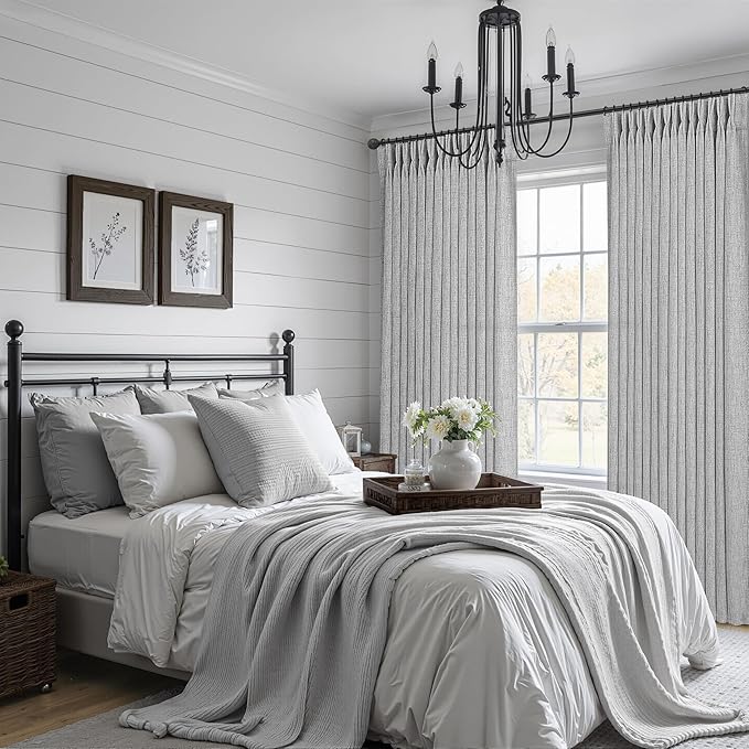 Light Grey Pinch Pleated 63 Inch Length Kitchen Window Curtains Over Sink 2 - Image 6