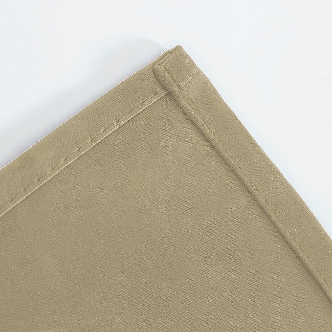 Blackout Curtains 52 x 84 Inch Long Beige Curtains Set of 2 Panels Room - Image 7