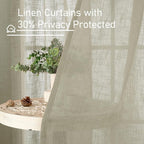 Oatmeal Sheer Linen Curtains 84 Inch Long - Image 6