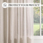 MYSKY HOME Natural Linen Sheer Curtains 63 Inch Length - Image 6