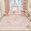 Pink Rugs for Bedroom-8x10 Area Rugs for Living Room, Girls Room | Washable by Zesthome