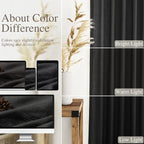 Long Black Curtain 105 inches Long 2 Panels Set - Image 4