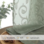 Furman Cafe Curtains 30 Inch Length 2 Panels Set, Elegant Geometric Jacquard - Image 7