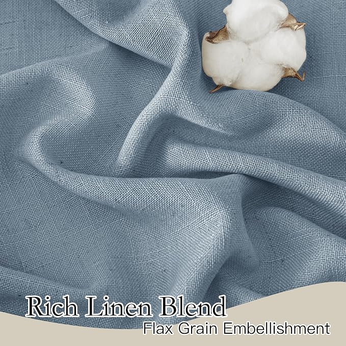 RYB HOME Linen Semi Sheer Curtains 63 inch Length - Image 2
