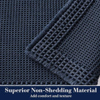 RESARE Waffle Bath Mat for Bathroom, Non Slip Bathroom Rugs 20"x32" Navy | - Image 2