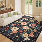 DUKINO 6x9 Area Rugs, Floral Washable Rug - Image 3