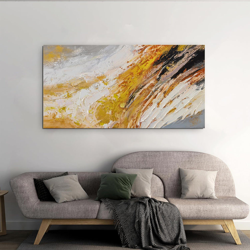 AIXMGSJS Canvas Wall Art Decor Wall Art Pictures for Living Room Canvas Art Wall Decor Black and White Abstract Wall Art Prints Modern Gold Wall Art Artwork for Walls Home Office Decor 20" X 40"