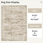 Soalmost Washable Area Rug 8x12 Large Soft Brown Rugs - Image 5