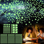 477PCS Glow in The Dark Stars Stickers, Adhesive Glowing Stars Wall Stickers Removable Ceiling Star Wall Decals Space Themed Room Decor Ceiling Star for Bedding Room Decorations
