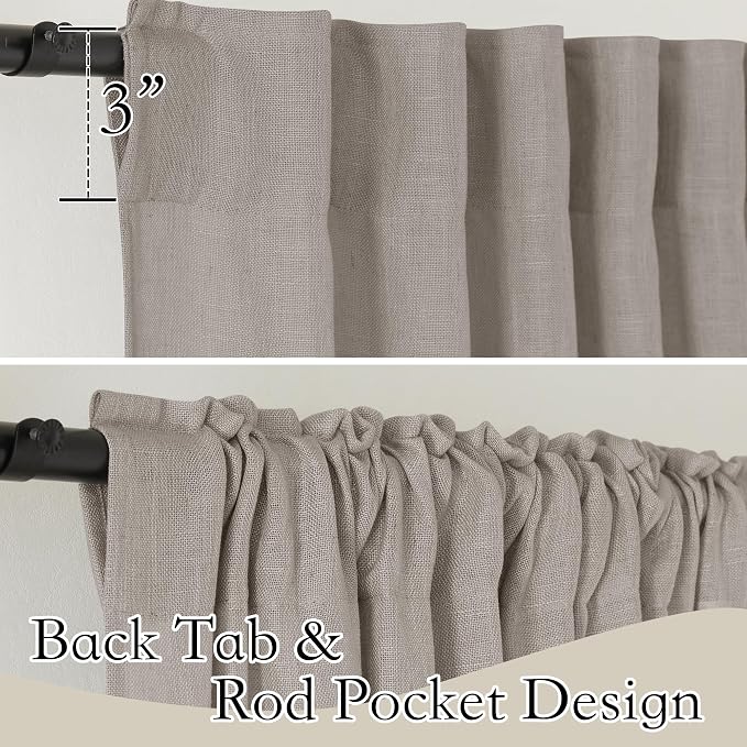 RYB HOME Sheer Curtains 102 inches, Extra Long Floor to Ceiling Curtains | Half - Image 2