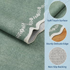GarveeHome Scalloped Entryway Rug 2x3 Sage Green Washable Front Door Rug | - Image 4