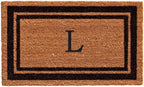 Calloway Mills 152963672L Black Border 36" x 72" Monogram Doormat Letter (L)