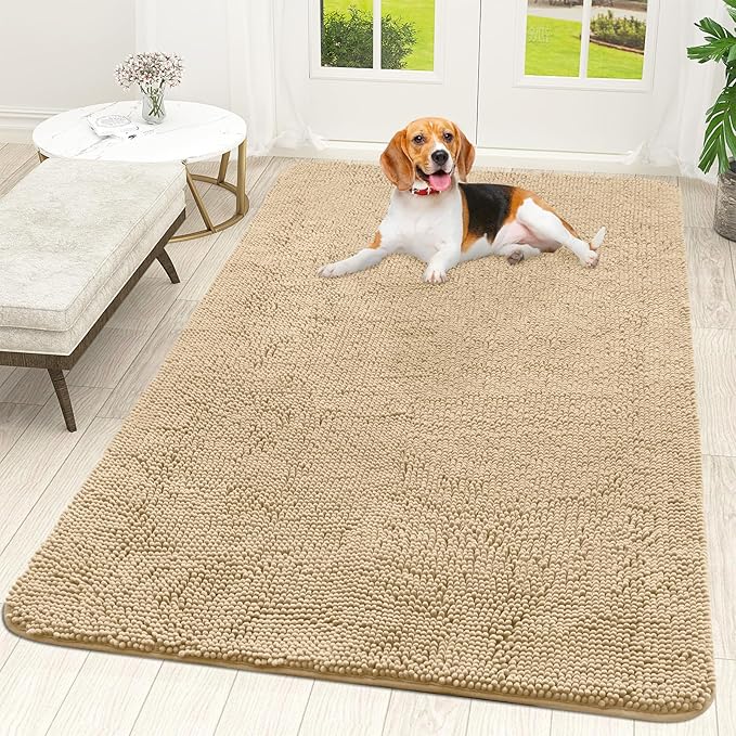 OLANLY Dog Door Mat for Muddy Paws 59x35, Super Absorbent Chenille Mud Mat | by OLANLY