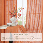 Burnt Orange Linen Curtains 48 Inch Length - Image 9