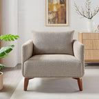 Oversized Accent Chair Modern Boucle Armchair for Living Room Sets of 2 - 37" Wide & Cozy Reading Accent Chair with Solid Wood Legs, Camel Upholstered Lounge Chair for Bedroom & Office(Easy Assembly)