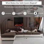 Couch Cushion Covers for Sectional Sofa, Stretch Soft Sofa Slipcovers Washable Wear-Resistant Universal Furniture Protector for Living Room(1 Piece Loveseat Cover, Brown)