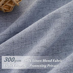 Dusty Blue 102 Inch Extra Long Memory Trained Pleated Linen Sheer Curtains - Image 2