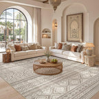 cotiled Boho 9x12 Area Rug for Living Room: Large Moroccan Washable Rug | Solve - Image 5
