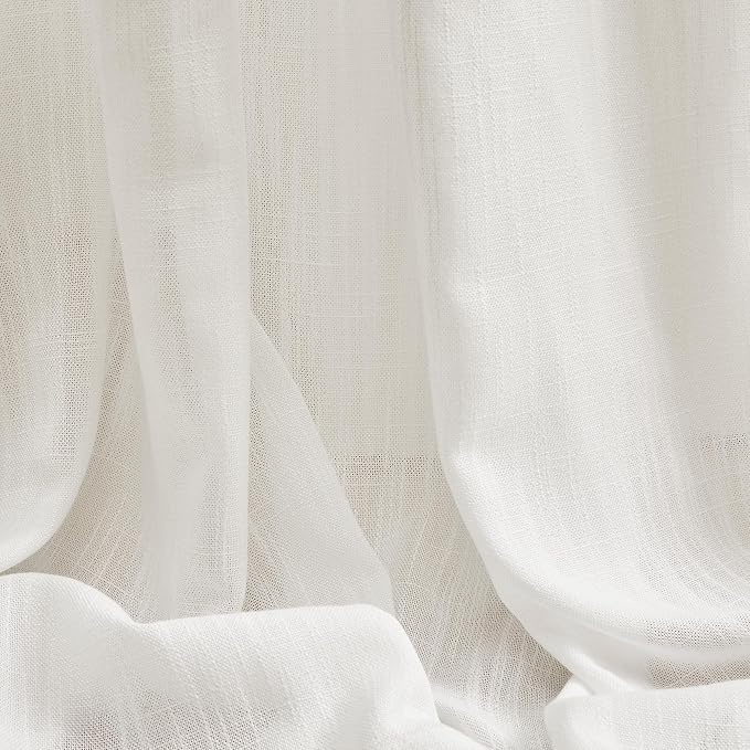 MYSKY HOME Short Curtains for Small Kitchen Windows 45 inches Length, Linen - Image 8