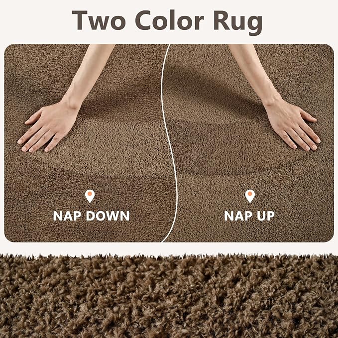 2x3 Beige Brown Solid Area Rug Washable Non-Slip - Image 9