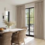 Linen Grey Beige Camel Pleated Light Filtering Curtains 120 Inch Long 50W | - Image 7