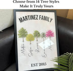 Family Tree Wall Art, Personalized Family Wall Decor, Custom Name Sign, Unique Gift for Grandparents, Housewarming Gift