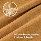 MIULEE Fall 100% Blackout Linen Curtains 42" x 90" Mustard Yellow 2 Panels | - Image 3