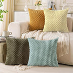 Set of 4 Pale Yellow Decorative Throw Pillow Covers 12x20 Inch Corduroy Pillow - Image 8