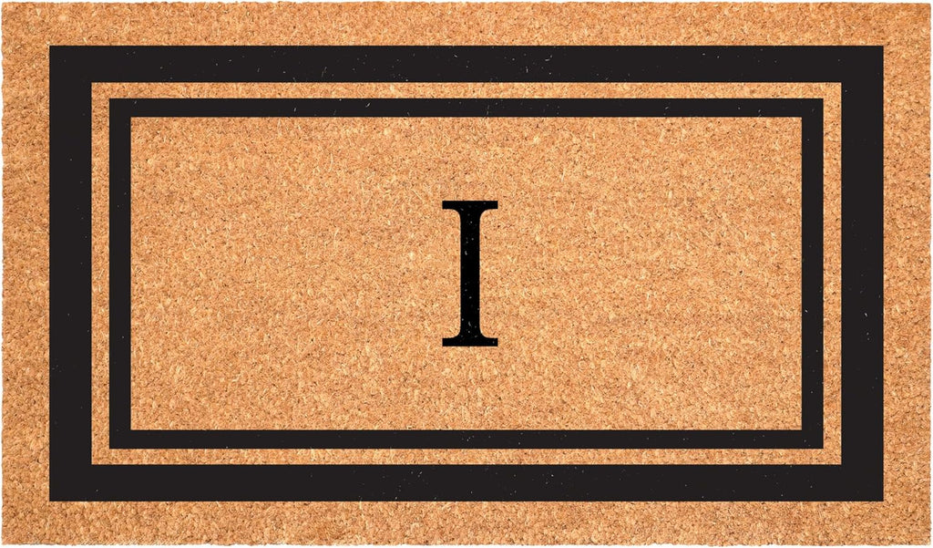 Calloway Mills 152962436I Black Border 24" x 36" Monogram Doormat, (Letter I)