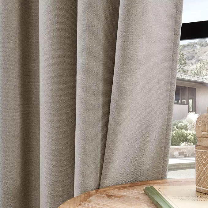 Joydeco Faux Linen Pinch Pleated Curtains 96 Inch Length, Light Filtering - Image 6