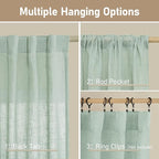 Short Window Linen Curtains 36 Inch Length 2 Panels, 34x36 Inch | Kitchen - Image 3