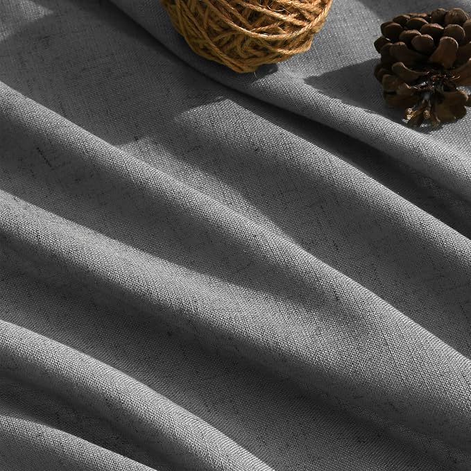 Blazer Grey Curtains Linen Blend Light Filtering Back Tab Curtain 84 Inches Long - Image 5