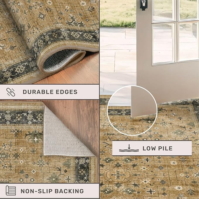 Taupe and Sage 8x10 Living Room Rug, Oriental Large Area Rug - Image 5
