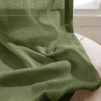 BGment Olive Green Linen Sheer Curtains 84 Inches Long - Image 7